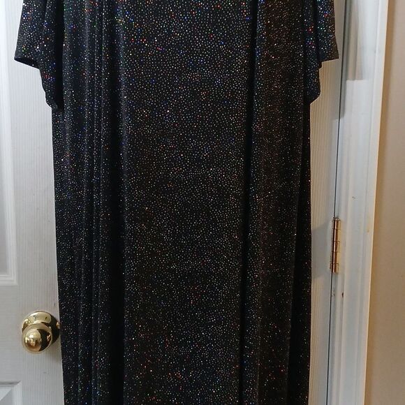 Delta Burke Collection vintage full length stretch sparkle dress Sz 4X NWOT - Picture 3 of 11